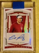 2020 National Treasures Lincoln Riley #5/15 auto card in one touch holder. Mint!