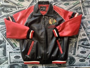 G-Iii Sports By Carl Banks Licensed Chicago Blackhawk Faux Leather Jacket  XL - Picture 1 of 7