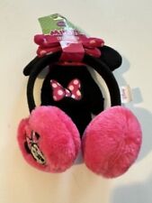 Disney Girls Minnie Mouse Fuzzy Earmuff and Gloves Set One Size Pink And Black