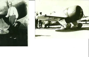 SET BESTEHEND AUS 2: GEE BEE # 11 & RUSSELL BOARDMAN SCHWARZ & WEISS FLUGZEUG 4x6 DRUCKE - Bild 1 von 3