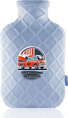 Bolsa de agua caliente de 2 litros con funda suave para calambres menstruales Foto 1 de 4