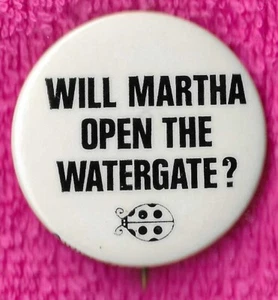 1974 Anti Richard Nixon - 1.5" / "Will Martha Mitchell" Watergate Button(Pin15) - Picture 1 of 2