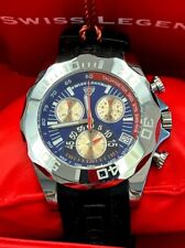 Swiss Legend Men's Tungsten Watch RARE Blue and Red Chronograph 45mm YM 