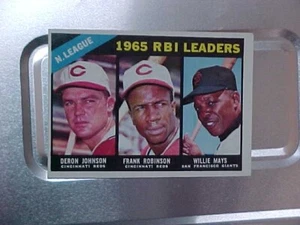 1966 Topps #219 Willie Mays/Frank Robinson/Deron Johnson NL RBI Leaders EX+ Wow! - Picture 1 of 9