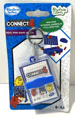 2021 Hasbro Gaming Connect 4 Keychain Real Mini Size Original Gameplay NIP - Image 1 of 3