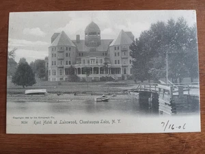 c1906 Kent Hotel, Lakewood, Chautauqua Lake, NY, Rotograph - Picture 1 of 2