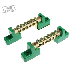 2Pcs 6 Positions Terminal Bus Bar Terminal Block Brass Wire Screw Termina - Picture 1 of 12