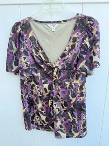 Terra & Sky Women’s Twist Front Top Short Sleeves, Size 0X (14W) - Picture 1 of 4