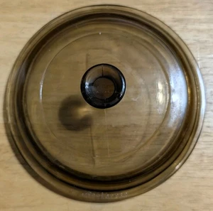 PYREX Corning LID ONLY P81C P-81-C Amber Brown Glass 6.25" Round Replacement EUC - Picture 1 of 3