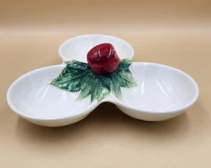 BASSANO ITALIAN CERAMIC NUMBERED SERVING DISH 3 COMPARTMENTS - Picture 1 of 6