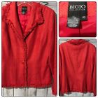 BIGIO COLLECTION Women&#39;s Red Silk Jacket, Size 10