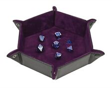 Purple Hexagon Flat Folding Dice Snap Tray - DnD, Dungeons & Dragons, d20 RPG