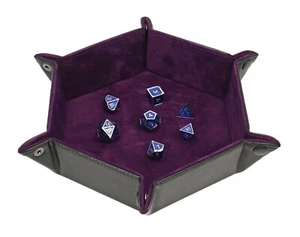 Purple Hexagon Flat Folding Dice Snap Tray - DnD, Dungeons & Dragons, d20 RPG - Picture 1 of 1