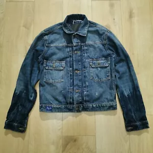 Superdry Chaqueta Denim Hombre M Mediana Azul Trabajador Camionero Utilidad Botón - Imagen 1 de 8