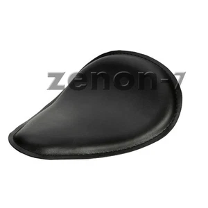 12"x10" Black SOLO Seat Leather Motorcycle For Harley Sportster Chopper Bobber - Picture 1 of 4