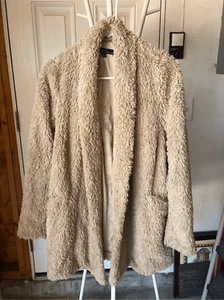 Kenneth Cole Faux Fur Beige Jacket S (A) - Picture 1 of 14