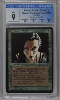 ELVES OF DEEP SHADOW The Dark U CGC 9 MTG [Nostalgium] - Image 1 of 2