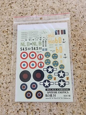 1/48 CARPENA SPITFIRE EXOTICS DECAL SHEET - Image 1 of 2