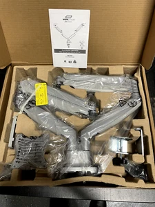Monoprice Dual Arm Adjustable Gas Spring Desk Mount - Silver - Picture 1 of 2