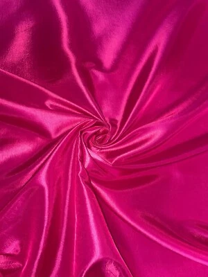 1 METER BRIGHT PINK PLAIN SMOOTH TAFFETA BRIDAL/CURTAIN FABRIC 58” WIDE - Image 1 of 2