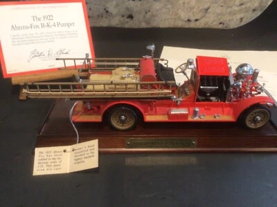 Franklin Mint 1922 Ahrens Fox R-K-4 Pumper Fire Truck 1:32 COA Orig. Box - Image 1 of 4