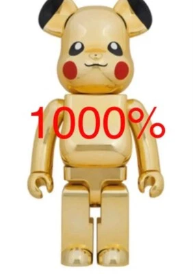 BE@RBRICK Pikachu GOLD CHROME Ver. 1000% MEDICOM TOY Bearbrick from Japan - Image 1 of 2