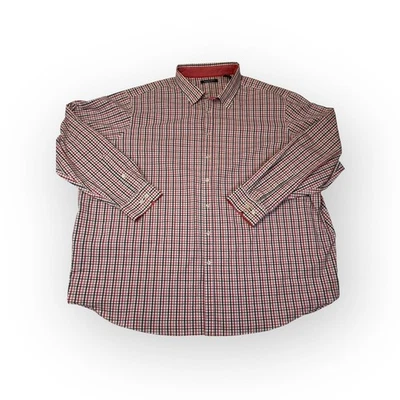 Camisa informal AXIST para hombre a cuadros con botones 4X manga larga roja azul blanca Foto 1 de 4