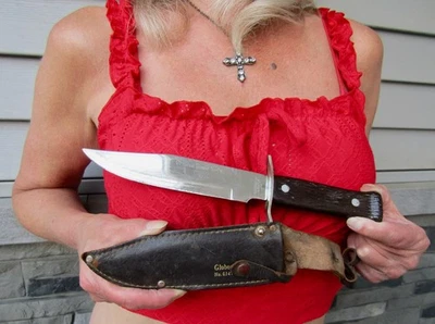 Vtg 10" Long GLOBEMASTER Original Bowie Knife Japan 61470/P. W/Leather Sheath! - Image 1 of 4