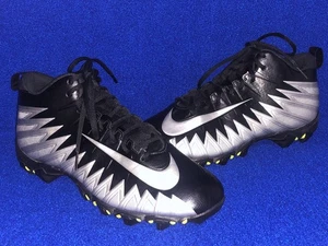 Nike FastFlex Alpha Football Cleats Black & Silver Men's Size 10.5W VG Clean - Picture 1 of 10