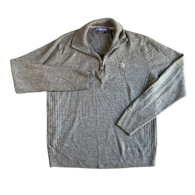 US Polo Assn. Suéter Pullover Gris 1/4 Cremallera Acrílico Ropa de Hombre Mediano Foto 1 de 4