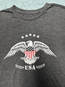 T-shirt We The Peeps Patriot USA scudo aquila stampa audace taglia large nera - Foto 1 di 7
