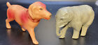 Vintage Elephant & Dog Figurine Celluloid Japan Antique Toy