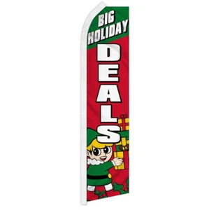 "BIG HOLIDAY DEALS" advertising super flag swooper banner business sale discount - Picture 1 of 10