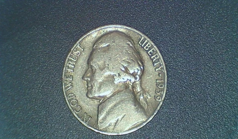 1939 Jefferson Nickel- Double Monticello and Five Cents Cover