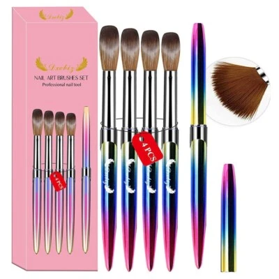 4Pcs/Set Kolinsky Sable Powder Brushes Acrylic Brushe Nail Art Brush Set