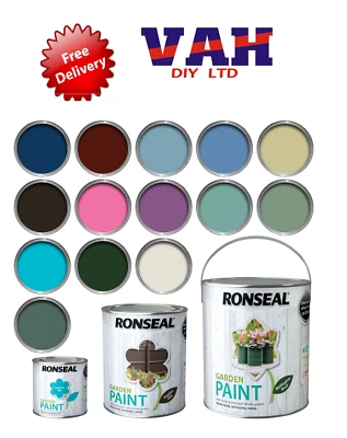 Ronseal Vernice Giardino Esterno - Per Esterno Legno Metallo Pietra Mattone - Tutti i Colori - Immagine 1 di 4
