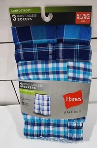 Hanes Boys Comfortsoft Tagless Boxers 3Pair Assorted Colors Sz. XL (18-20) - Picture 1 of 2
