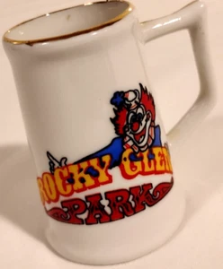 Vintage Rocky Glen Vergnügungspark Miniatur Keramik Stein Becher Zahnstocher Halter - Bild 1 von 13
