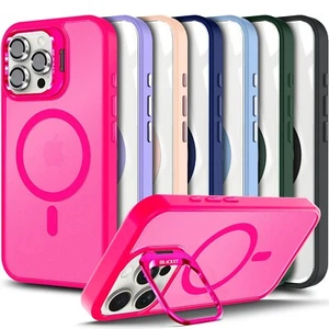 Funda Magsafe Soporte Lente Protector Para iPhone 16e 16 15 14 13 12 11 Plus Pro Max - Imagen 1 de 75