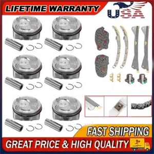 Engine Timing Chain Kit + Piston Ring Set For Santa/Kia Fe Sorento 3.8L 3.3L V6 - Picture 1 of 20