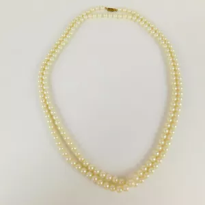 Vintage Faux Pearl Rope Necklace 54" Silver Box Closure - Picture 1 of 12