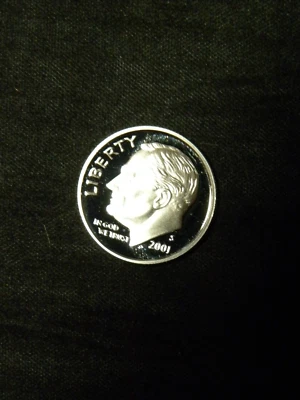 2001 S Roosevelt Dime Silver Proof - Deep Cameo  90% Silver - Image 1 of 2