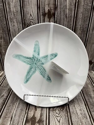 X4 Sigrid Olsen Melamina Estrella de Mar Platos de Cena 11" Playa Costera Vida Marina Foto 1 de 4