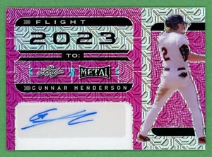 Gunnar Henderson Baltimore Orioles 2022 Leaf Metal # 1/3 AUTO Signed Card E27268 - Picture 1 of 2