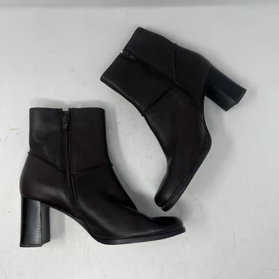 Hillard & Hanson Marrón Oscuro Cuero Genuino Puntera Cuadrada Botines Mujer EE. UU. 8,5 M Foto 1 de 4