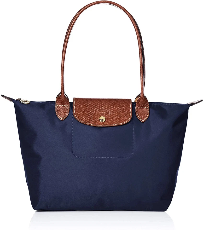 New Longchamp Le Pliage Tote Travel Shoulder Bag Nylon Handbag Large Navy Blue L