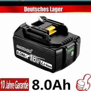 8,0 Ah per batteria Makita 18 V BL1860B BL1850B BL1830 BL1860 BL1890 batteria di ricambio LED DE - Foto 1 di 14