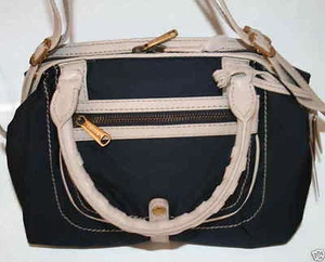 GRYSON Navy Blue Nylon SKYE Leather Hand Bag NEW Purse - Picture 1 of 1