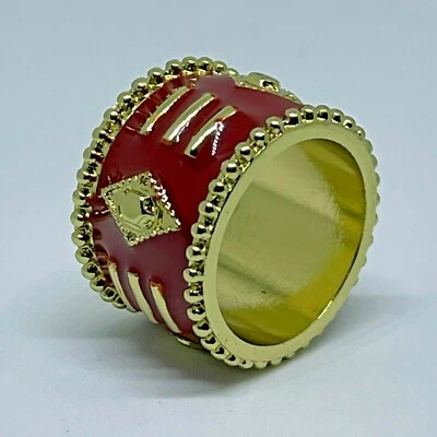 Belle Noel красный эмали широкая лента кольцо R004015R - Изображение 1 из 4