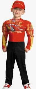 NEW: Cars 2 Lightning McQueen Muscle Costume S/P (2T) Incl. Muscle Arms & Hat - Picture 1 of 4